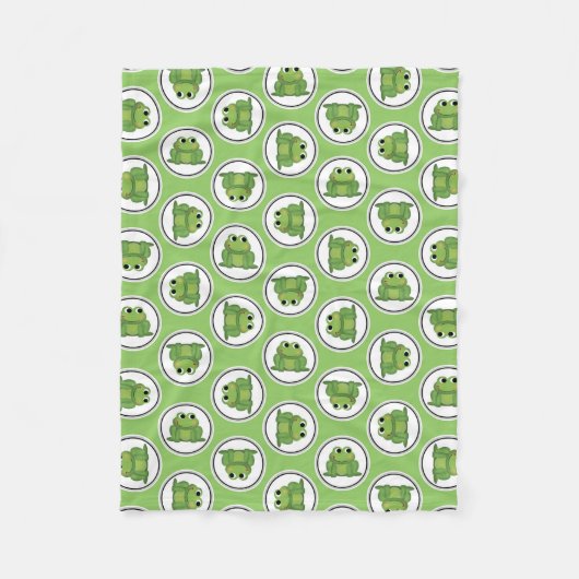 Couverture Polaire Adorable grenouille Motif Apple Green Fleece Blank (Devant)