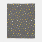 Couverture Polaire Adorable gris étoiles motif blanc et jaune (Devant)