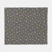 Couverture Polaire Adorable gris étoiles motif blanc et jaune (Devant (Horizontal))