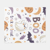 Couverture Polaire Adorable Halloween Ghost & Pumpkin Fleece Blanket (Devant (Horizontal))