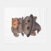 Couverture Polaire Adorable Kitten en costume de sorcière Halloween a (Devant (Horizontal))
