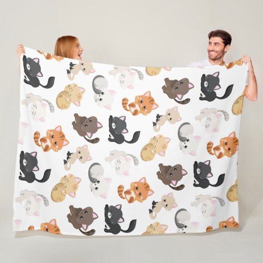 Couverture Polaire Adorable Kitty Cats Imprimer (En situation)