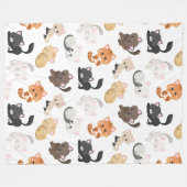 Couverture Polaire Adorable Kitty Cats Imprimer (Devant (Horizontal))