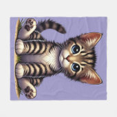 Couverture Polaire Adorable Tabby Kitten Aux Yeux Bleus (Devant (Horizontal))