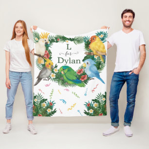 Couverture Polaire Adorable Tropical bébé perroquets exotiques verdur