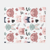 Couverture Polaire Adorable Woodland Creatures With Hearts (Devant (Horizontal))