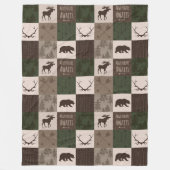 Couverture Polaire Adventure Await woodland Patchwork- vert/brun (Devant)