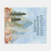 Couverture Polaire Adventure Awaits Personalized Woodland Animal Gift (Devant (Horizontal))