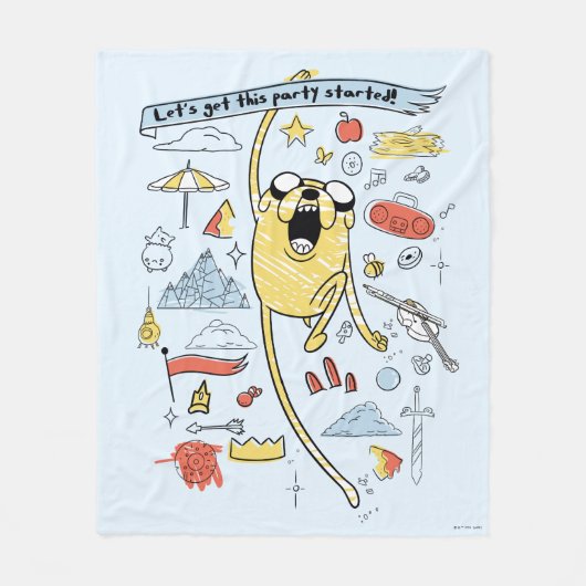 Couverture Polaire Adventure Time | Party Jake Sketch (Devant)