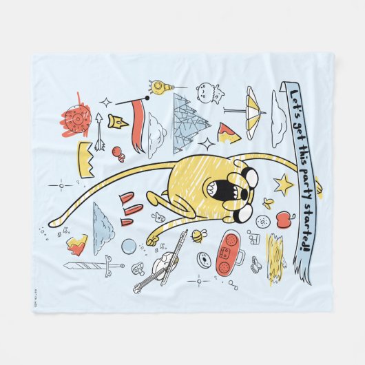 Couverture Polaire Adventure Time | Party Jake Sketch (Devant (Horizontal))