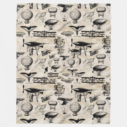 Couverture Polaire Aéronef vintage ID913 (Devant)