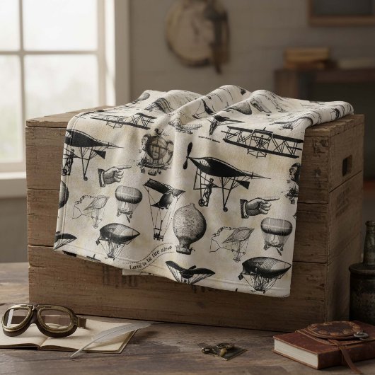 Couverture Polaire Aéronef vintage ID913