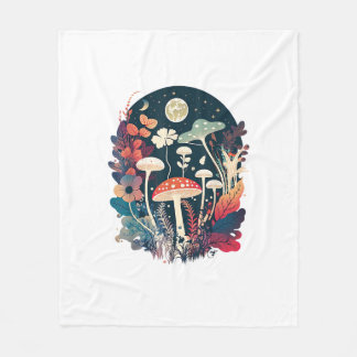 Couverture Polaire Aesthetic Goblincore And Cottagecore Mushroom Crea