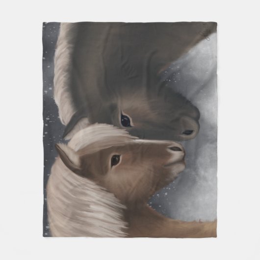 Couverture Polaire Affection arctique : Chevaux islandais en Embrac n (Devant)