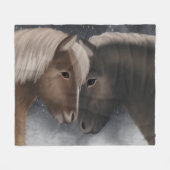 Couverture Polaire Affection arctique : Chevaux islandais en Embrac n (Devant (Horizontal))