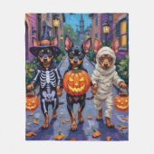 Couverture Polaire Affenpinscher Chiens Trick-or-Treating en Hallowee (Devant)