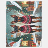 Couverture Polaire Affenpinscher Dogs Christmas Snow Holiday (Devant)
