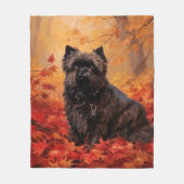 Couverture Polaire Affenpinscher en automne Feuilles automne Inspiré (Devant)