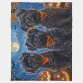 Couverture Polaire Affenpinscher Halloween Éffrayant (Devant)