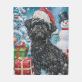 Couverture Polaire Affenpinscher Winter Wonderland Christmas Joie (Devant)