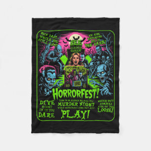 Couverture Polaire Affiche ancienne d'Horreurfest Halloween Film d'ép