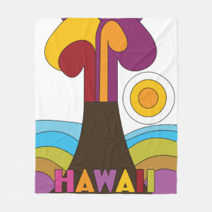 Couverture Polaire Affiche de voyage à l'effigie du Vintage Hawaï des