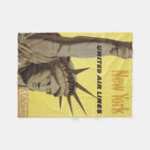 Couverture Polaire Affiche De Voyage Pour New York, United Air Lines (Devant (Horizontal))