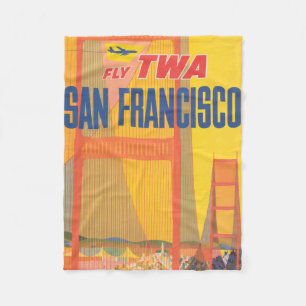 Couverture Polaire Affiche De Voyage Pour Vol Twa À San Francisco