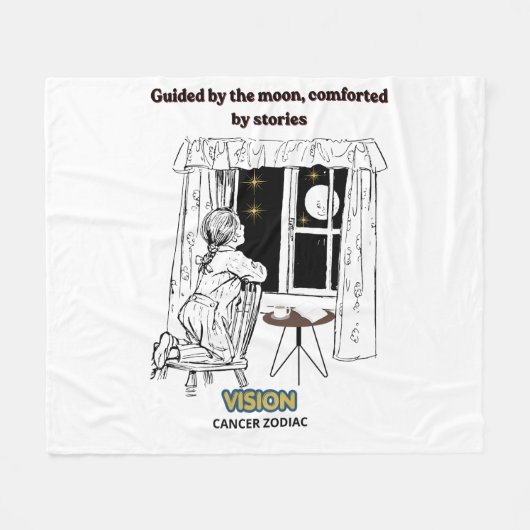 Couverture Polaire Affiche du Cancer guidée par la Lune  (Devant (Horizontal))