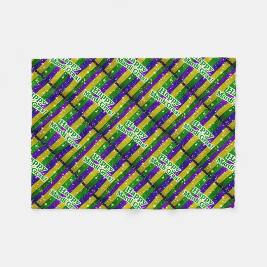 Couverture Polaire Affiche heureuse de mardi gras (Devant (Horizontal))