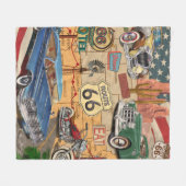 Couverture Polaire Affiche vintage Route 66. (Devant (Horizontal))