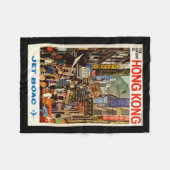 Couverture Polaire Affiche Vintage voyage rue Hong Kong (Devant (Horizontal))