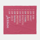 Couverture Polaire Affirmations Positives Pour Les Femmes Personnalis (Devant (Horizontal))