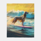 Couverture Polaire Afghan Hound Beach Surf Peinture (Devant)