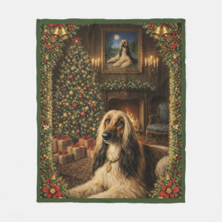Couverture Polaire Afghan Hound Holiday Christmas Throw Blanket