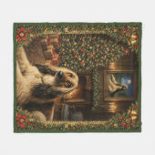 Couverture Polaire Afghan Hound Holiday Christmas Throw Blanket (Devant (Horizontal))