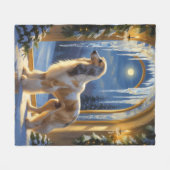 Couverture Polaire Afghan Hound With Christmas Lights Holiday (Devant (Horizontal))