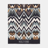 Couverture Polaire Africain Marocco Triangle Motif Brown géométrique (Devant)