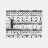 Couverture Polaire Africain MudCloth de Black|White inspiré (Devant (Horizontal))