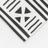 Couverture Polaire Africain MudCloth de Black|White inspiré (Coin)