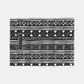 Couverture Polaire Africain MudCloth de White|Black inspiré (Devant (Horizontal))