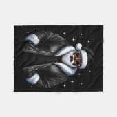 Couverture Polaire African American Christmas Xmas Afro Santa Claus (Devant (Horizontal))