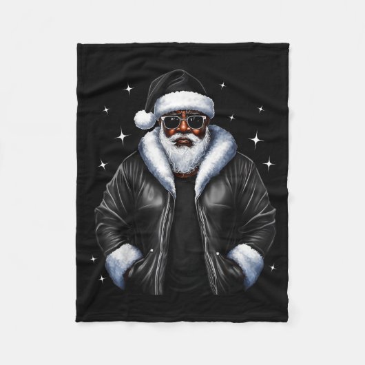 Couverture Polaire African American Christmas Xmas Afro Santa Claus (Devant)