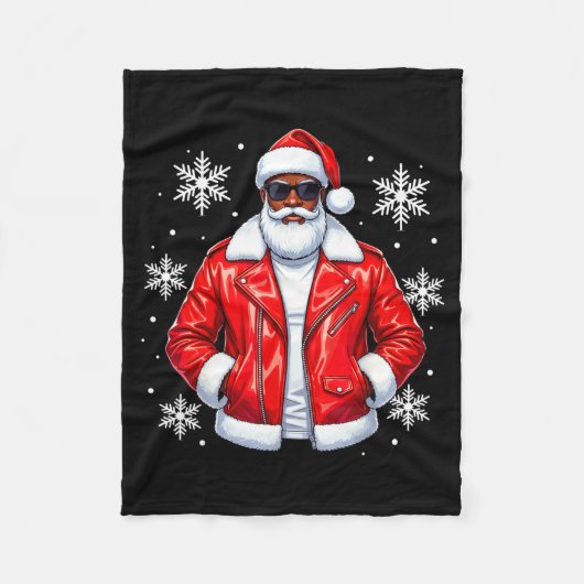 Couverture Polaire African American Cool Santa Claus Christmas Pajama (Devant)