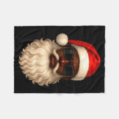 Couverture Polaire African American Cool Santa Claus Christmas Pajama (Devant (Horizontal))