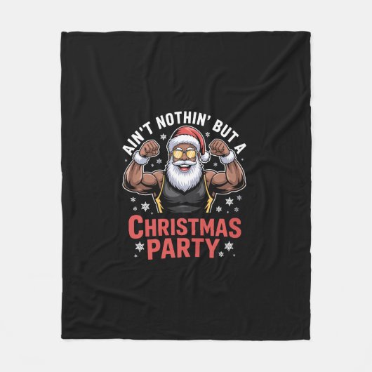 Couverture Polaire African American Santa Claus Christmas Pajama (Devant)