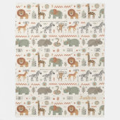 Couverture Polaire African Animal Parade Tribal Style ID1262 (Devant)