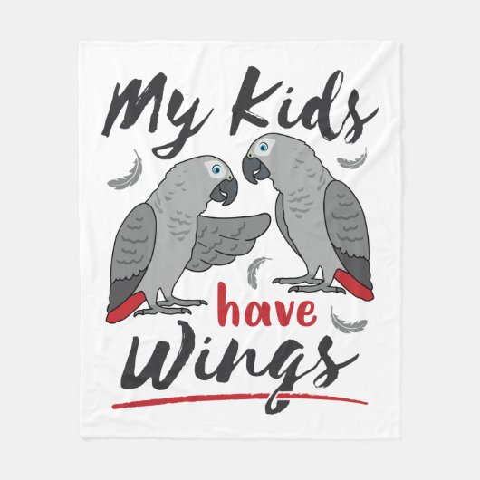Couverture Polaire African Grey Maman Papa Mes Enfants Ont Des Ailes (Devant)