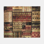 Couverture Polaire African Patchwork : Grunge Print Arrière - plan (Devant (Horizontal))