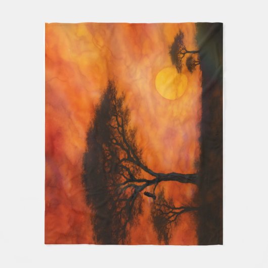 Couverture Polaire African Serengheti Sunset - Alcohol ink art (Devant)